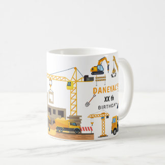 Caneca De Café Modern Construction Simple Kid's Birthday