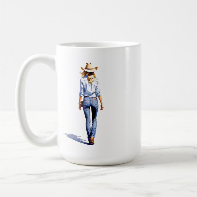 Caneca De Café Modern Cowgirl Walk (Esquerda)