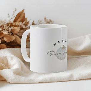 Caneca De Café Modern Farmhouse Hello Pumpkin Autumn Fall Vibes
