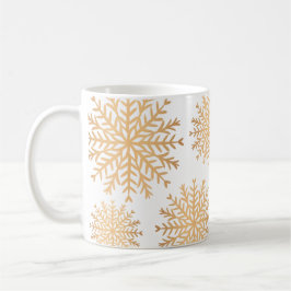 Caneca De Café Modern Faux Dourado Snowflake Pattern Coffee Mug