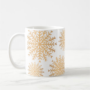 Caneca De Café Modern Faux Dourado Snowflake Pattern Coffee Mug
