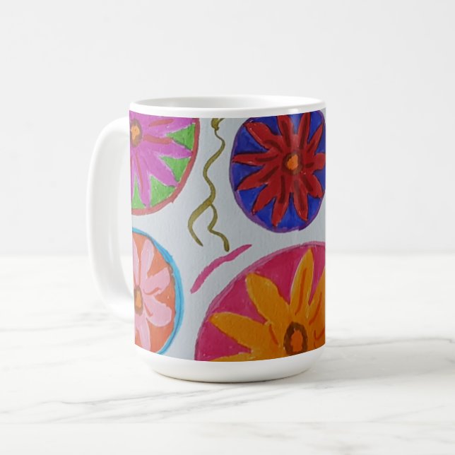Caneca De Café Modern Floral (Frente Esquerda)