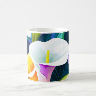 Caneca De Café Modern Floral Calla Lily
