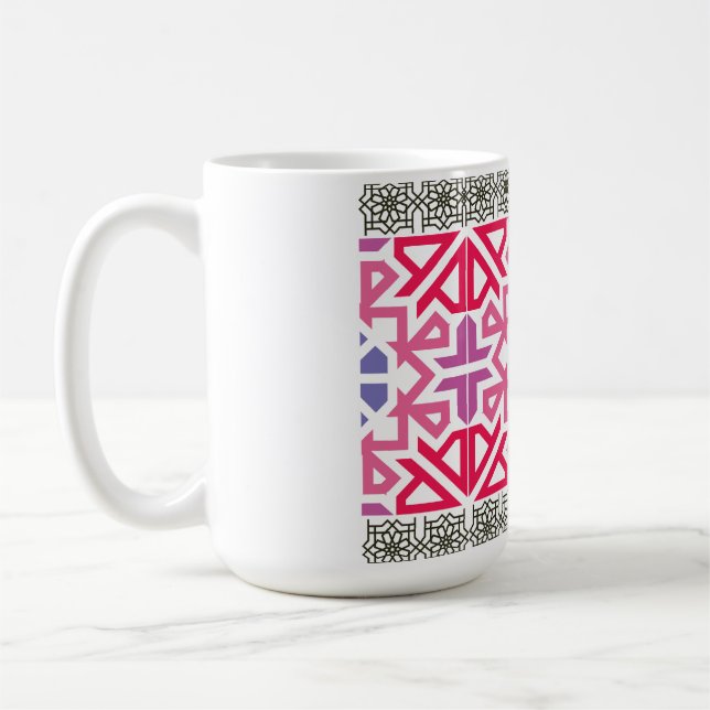 Caneca De Café Modern Geometric colorful Boho Pattern (Esquerda)