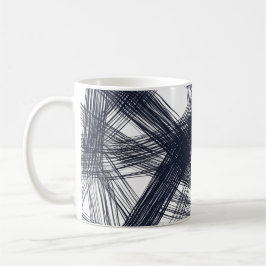 Caneca De Café ✨ Modern Hatching Line Pattern Print ✨