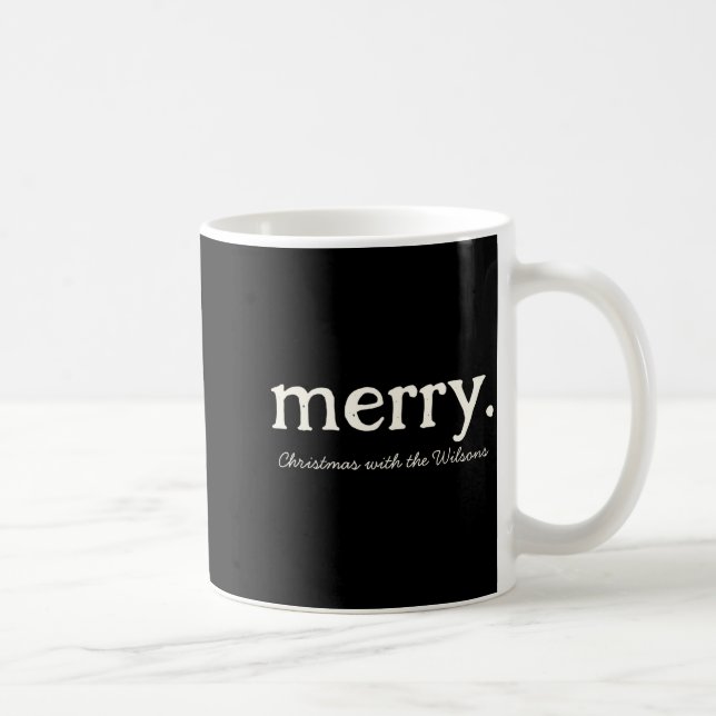 Caneca De Café Modern Matching Family Minimalist Merry Christmas  (Direita)
