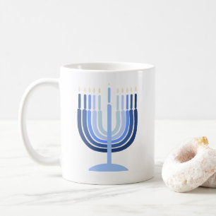 Caneca De Café Modern Menorah Hanukkah Mug
