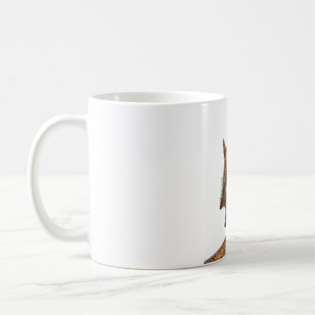 Caneca De Café Modern Minimalist Luxury Cyber Shark - Neon Aesthe (Esquerda)