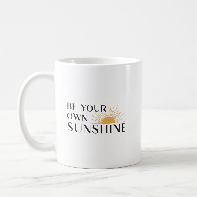 Caneca De Café Modern Minimalist Sunburst Positive Affirmation (Esquerda)