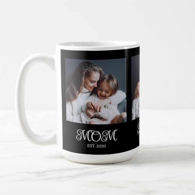Caneca De Café Modern Mom Established Script Black 3 Photo (Esquerda)