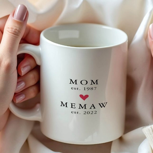 Caneca de Café Modern Mom | Mamaw Ano de Est. (Criador carregado)