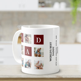 Caneca De Café Modern multi-photo grid for dad 