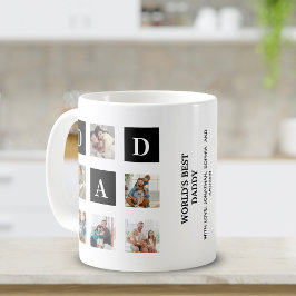 Caneca De Café Modern multi-photo grid for dad