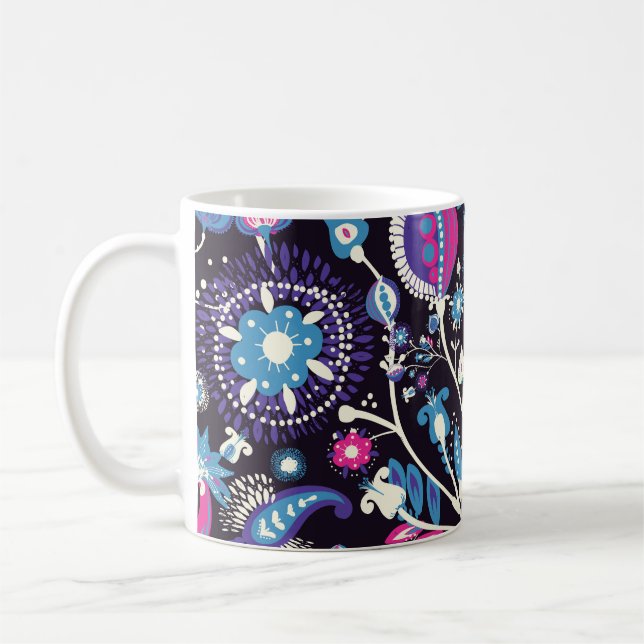 Caneca De Café Modern paisley: padrão oriental tradicional. (Esquerda)