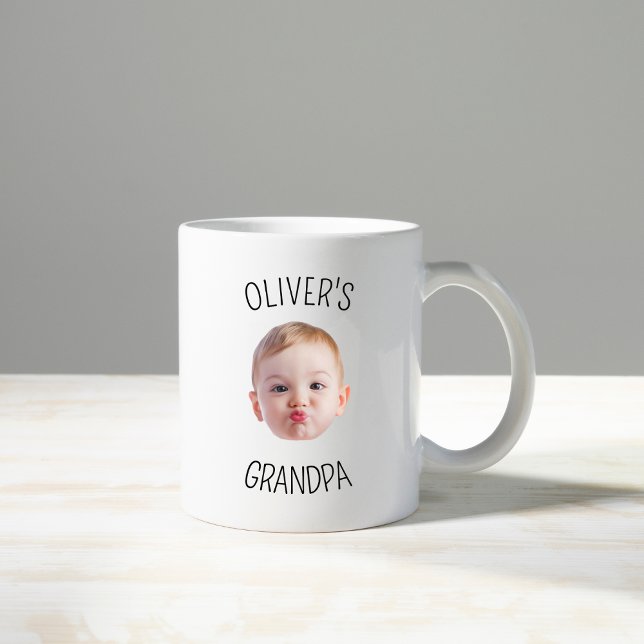 Caneca De Café Modern Personalized Baby Photo Mug for Grandpa (Criador carregado)