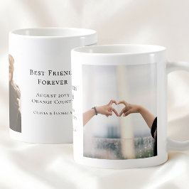 Caneca De Café Modern Personalized Best Friends Forever 2 Photo
