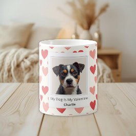 Caneca De Café Modern Personalized Dog Valentine Mug