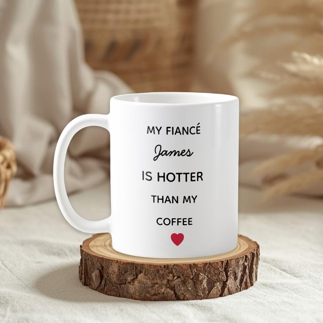 Caneca De Café Modern Personalized Fiancé Coffee Mug (Criador carregado)