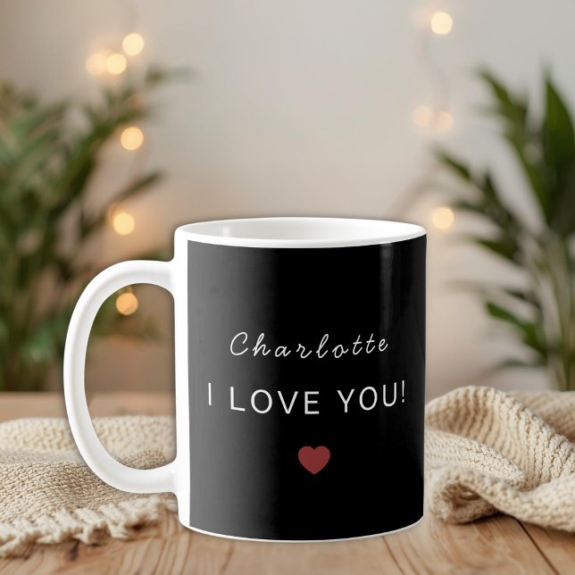 Caneca De Café Modern Personalized Valentine Mug – I Love You  (Criador carregado)
