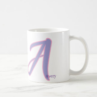 Caneca De Café Modern Pink & Purple Monogram Personalized Name A