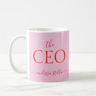 Caneca De Café Modern PinkThe CEO Name | Girly Gift