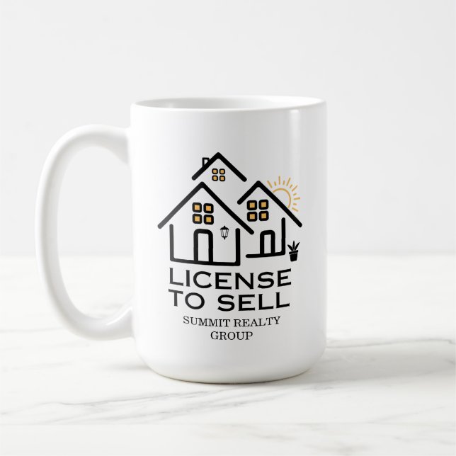 Caneca De Café Modern Real Estate License To Sell (Esquerda)