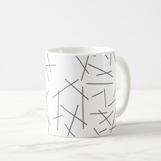 Caneca De Café Modern, simple, messy graphic line pattern (Frente Esquerda)