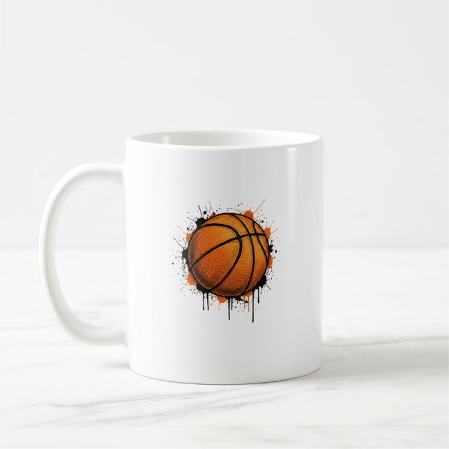 Caneca De Café Modern Sketch Basketball Illustration Mug (Esquerda)