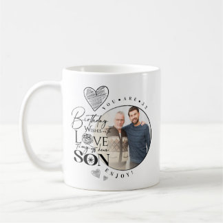 Caneca De Café Modern Son , grandson Birthday Typography Photo