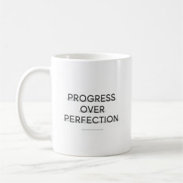 Caneca De Café Modern typography progress over perfection text