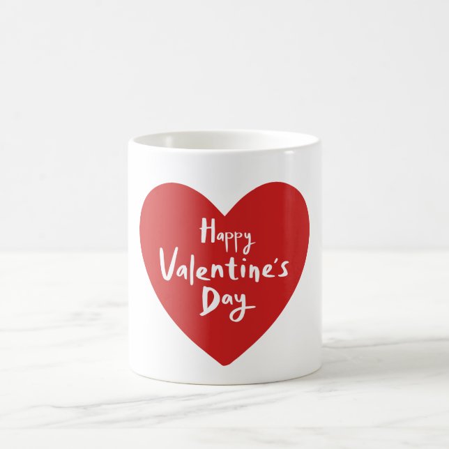 Caneca De Café Modern Valentines Day Typography  (Centro)