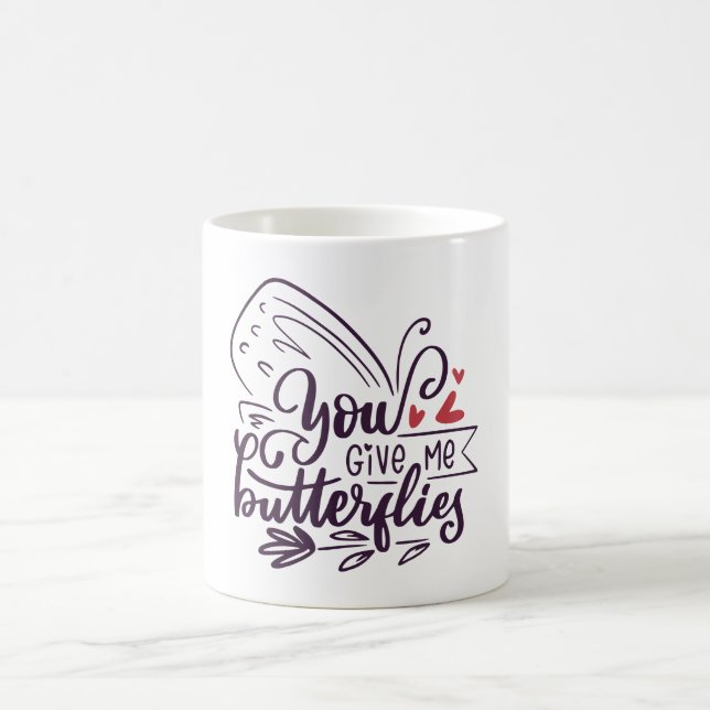 Caneca De Café Modern Valentines Day Typography  (Centro)