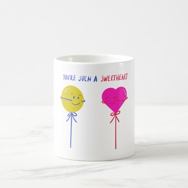 Caneca De Café Modern Valentines Day Typography  (Centro)