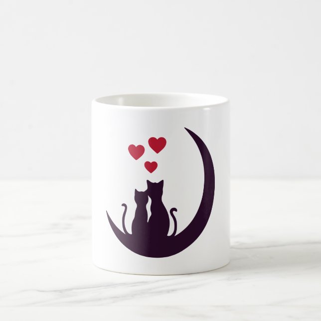 Caneca De Café Modern Valentines Day Typography  (Centro)