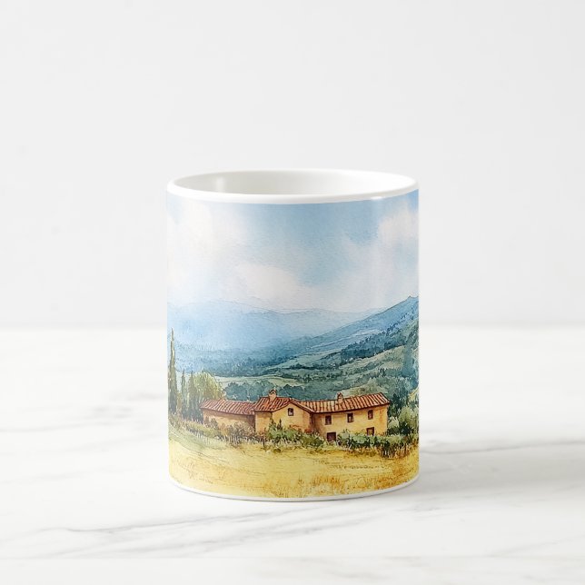 Caneca De Café Modern Watercolor Tuscan — Países do Mediterrâneo (Centro)