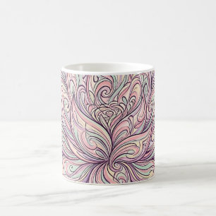 Caneca de Café Moderna Pastel Flor de Lótus Abstra