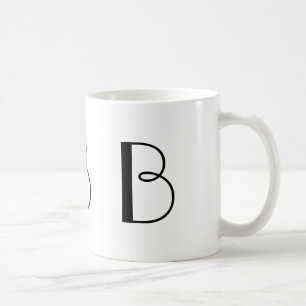 Caneca de café moderna preto e branco do monogram