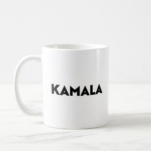 Caneca De Café Moderna tipografia em negrito de Kamala - preto e