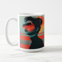 Caneca De Café Moderna Trendente Mulher Retrora Café Sunset Mug
