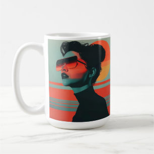 Caneca De Café Moderna Trendente Mulher Retrora Café Sunset Mug