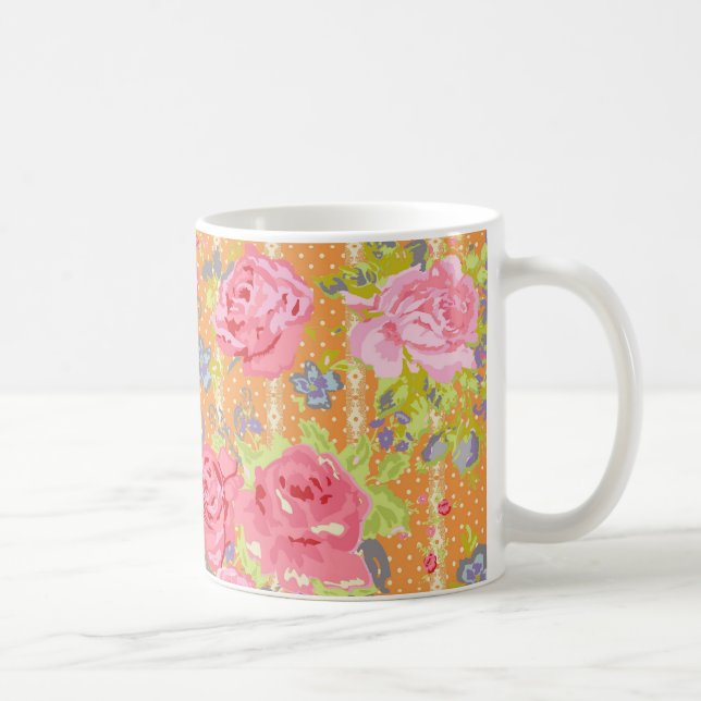 Caneca De Café modernchintz_orange (Direita)