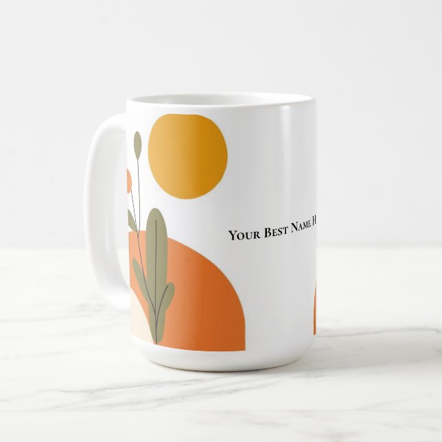 Caneca de Café Modernista de Meados do Século (Frente Esquerda)