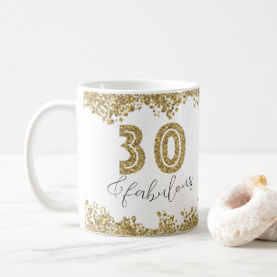 Caneca De Café Moderno 30 e Dourado Gitter fabuloso personalizado