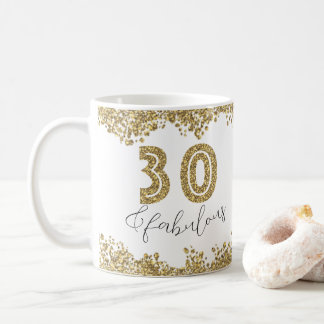 Caneca De Café Moderno 30 e Dourado Gitter fabuloso personalizado