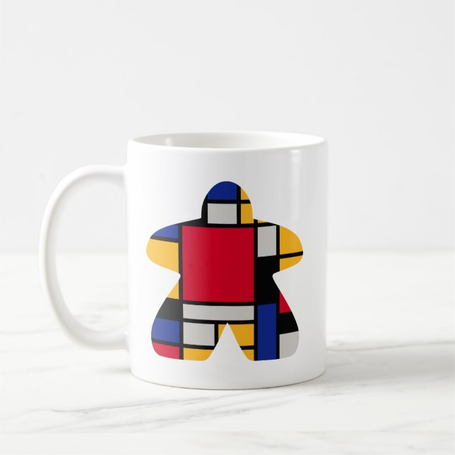Caneca De Café Moderno Art Meeple Mug (Esquerda)