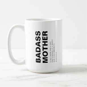 CANECA DE CAFÉ MODERNO BADASS MOTHER SOLTEIRO MOM