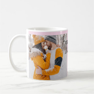 Caneca De Café Moderno Boho feliz aniversário adicione nome data