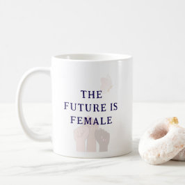 Caneca De Café Moderno Chic Rosa Aquarela O Futuro É Feminino