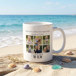 Caneca De Café Moderno Colagem de Fotos "Eu Amo Você Mamãe" Minim