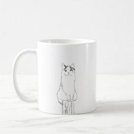 Caneca De Café Moderno de esboço de gato bonito